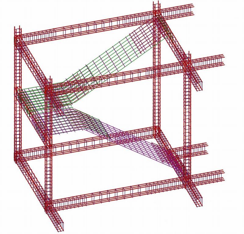 Thể hiện kết quả bố trí thép mô hình 3D  trong AutoDesk Revit Structure 2015